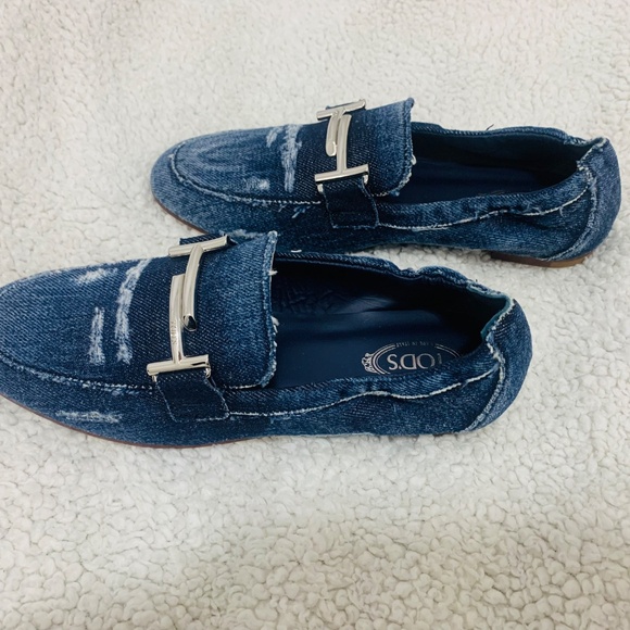 Tods Double T Denim Loafers - NWT 5.5 - Picture 4 of 10